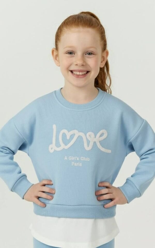 3 İplik Şardonlu Mavi Taytlı Takım