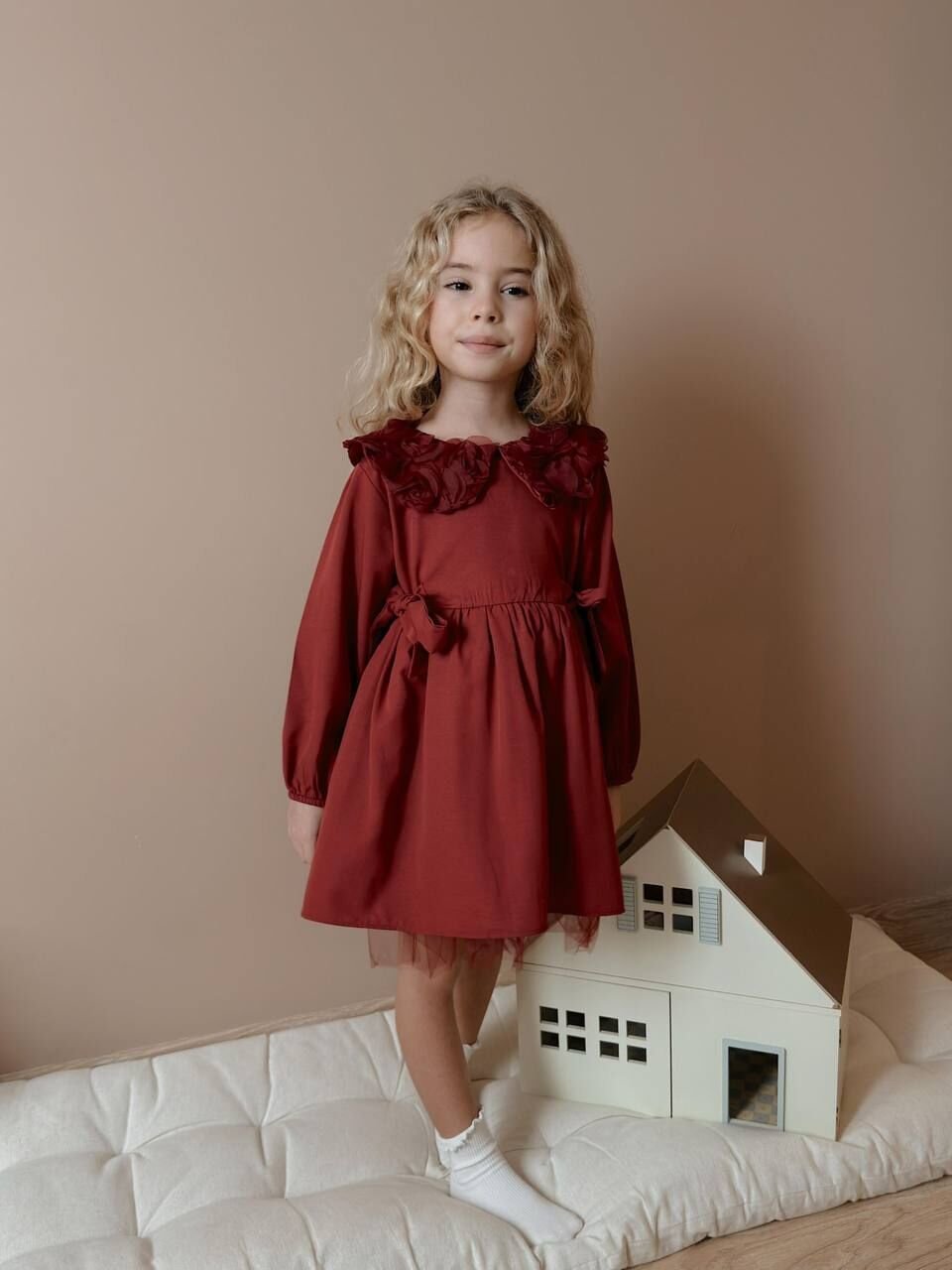 Bebe Yaka Astarlı Elbise