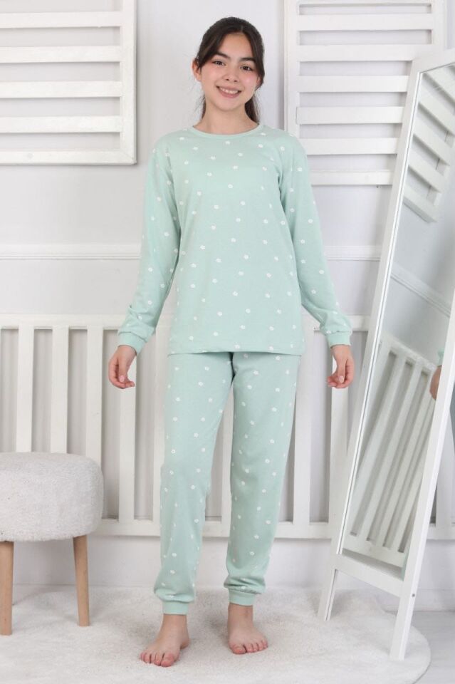 Çiçek Desenli Pijama Takımı ( 8-13 yaş)