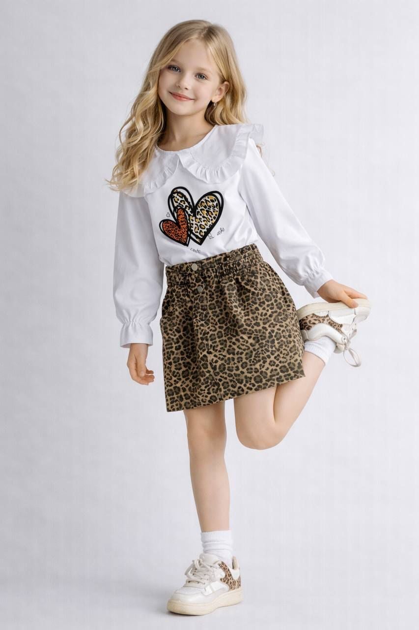 Leopar etekli takım