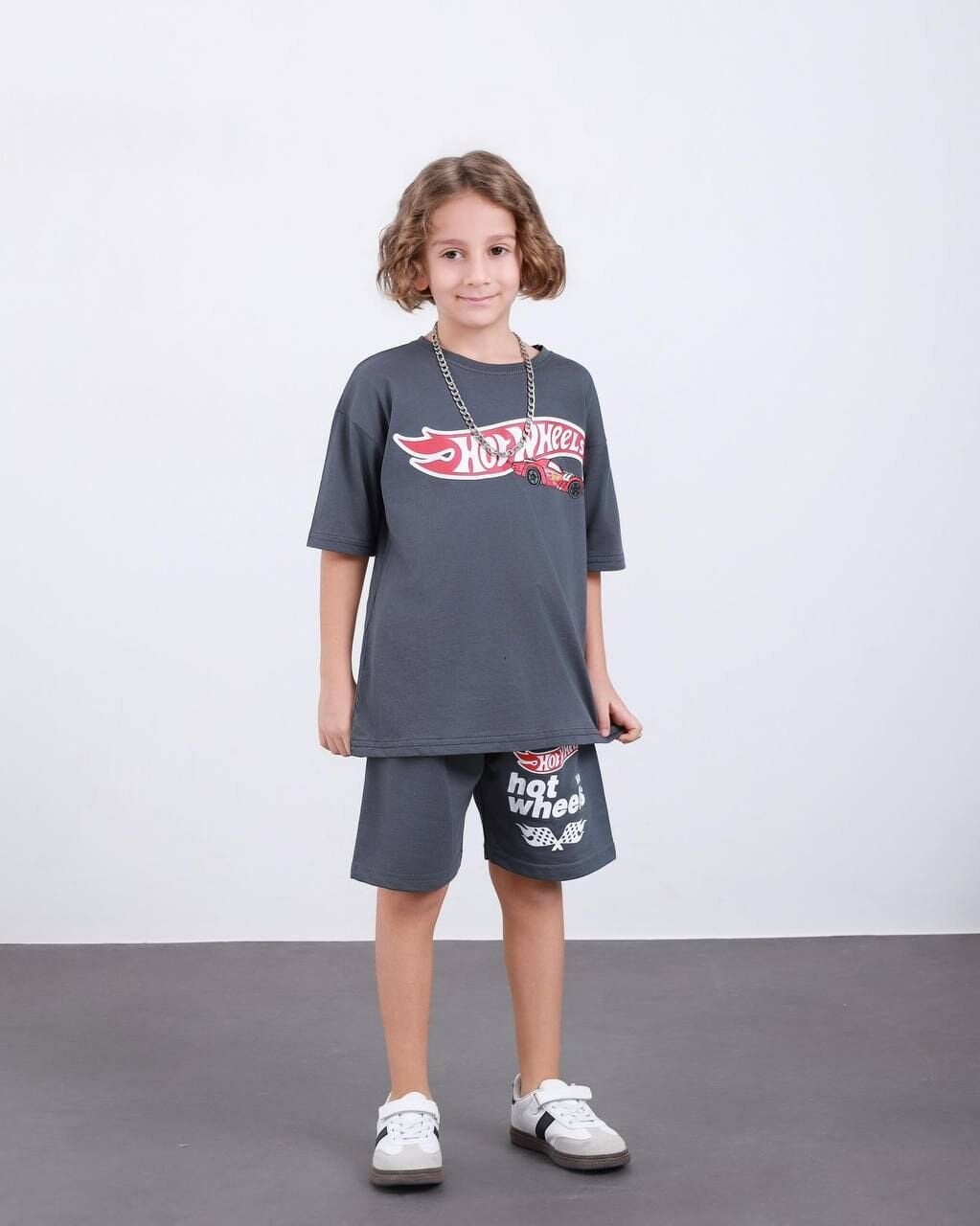 Antrasit şortlu takım