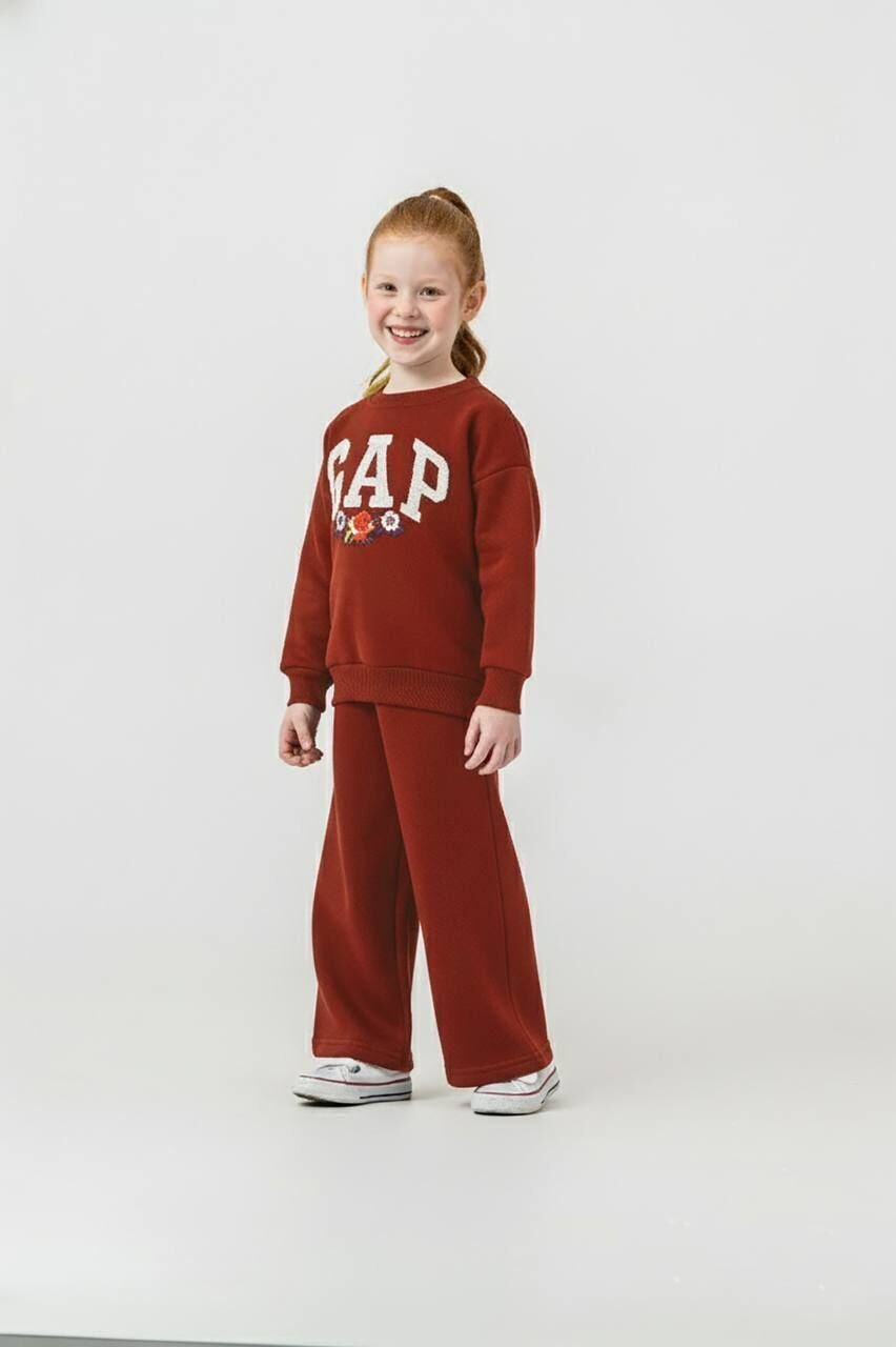 3 İplik Şardonlu Kiremit Rengi Takım