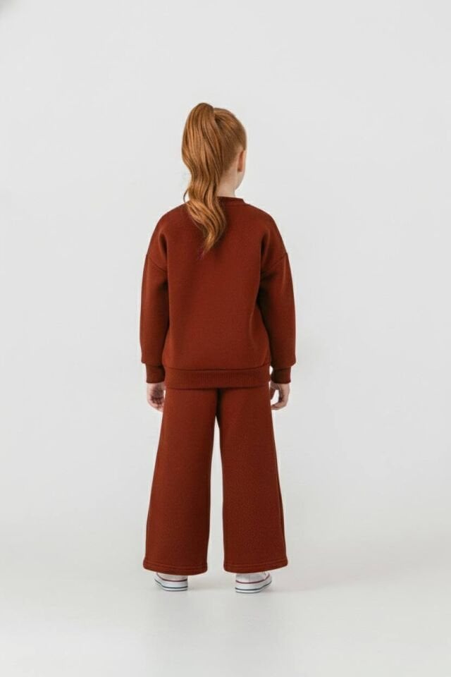 3 İplik Şardonlu Kiremit Rengi Takım