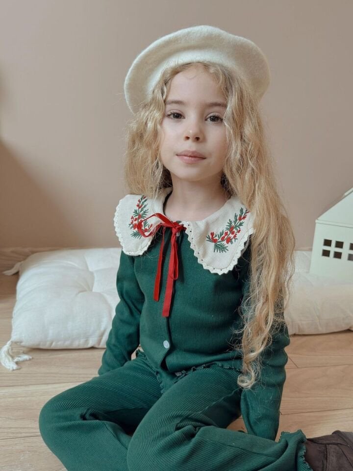 Bebe Yaka Fitilli Kumaş Taytlı Takım