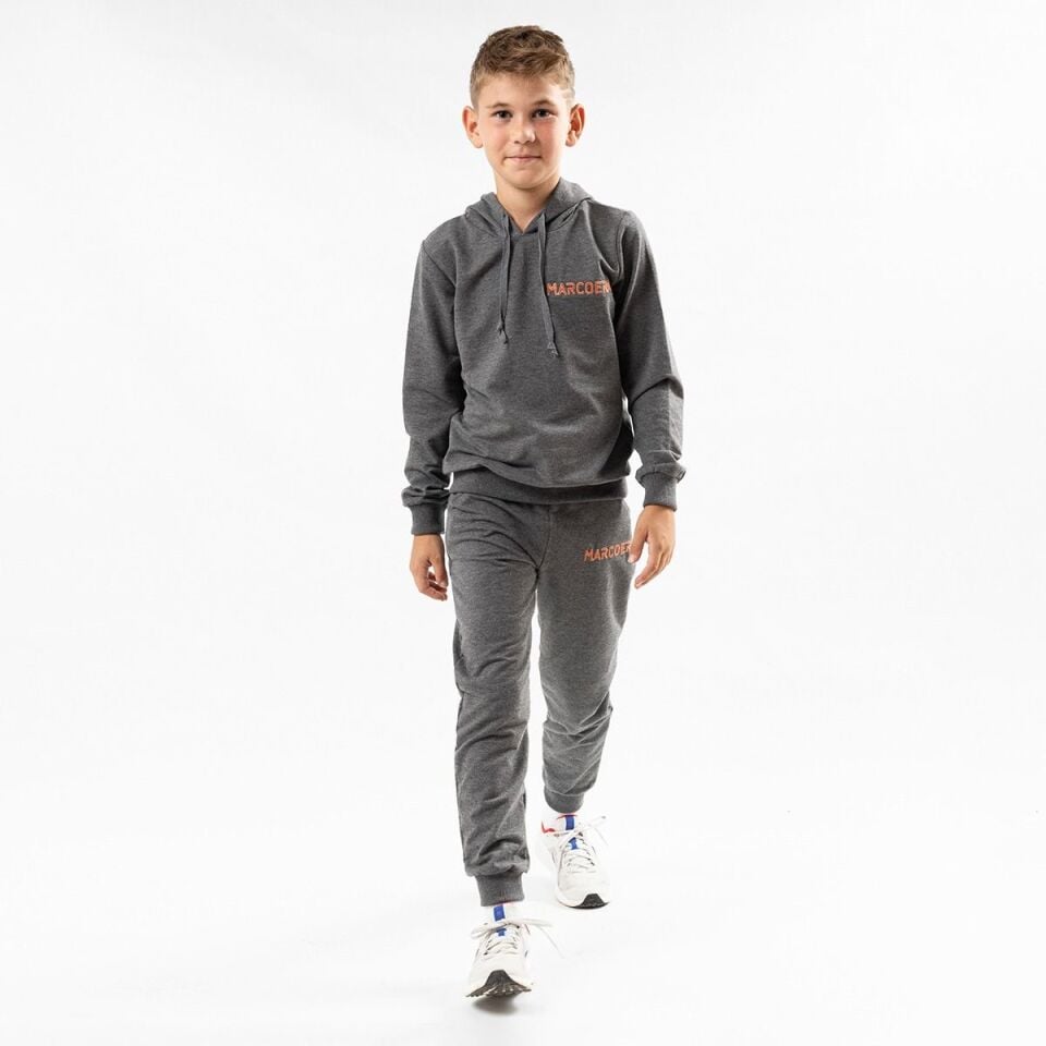 2 İp Fırçalı Kumaş Kapüşonlu  Takım(4-12)