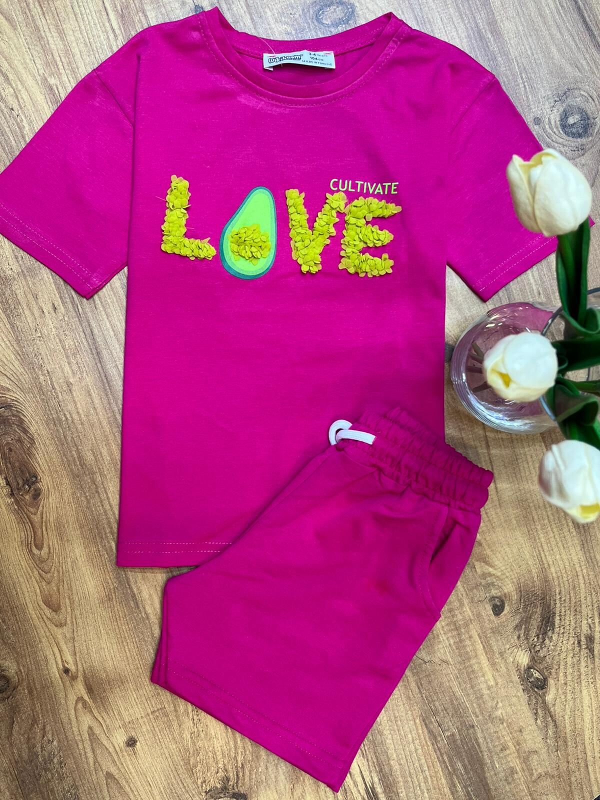 Love Fuşya Şortlu Takım