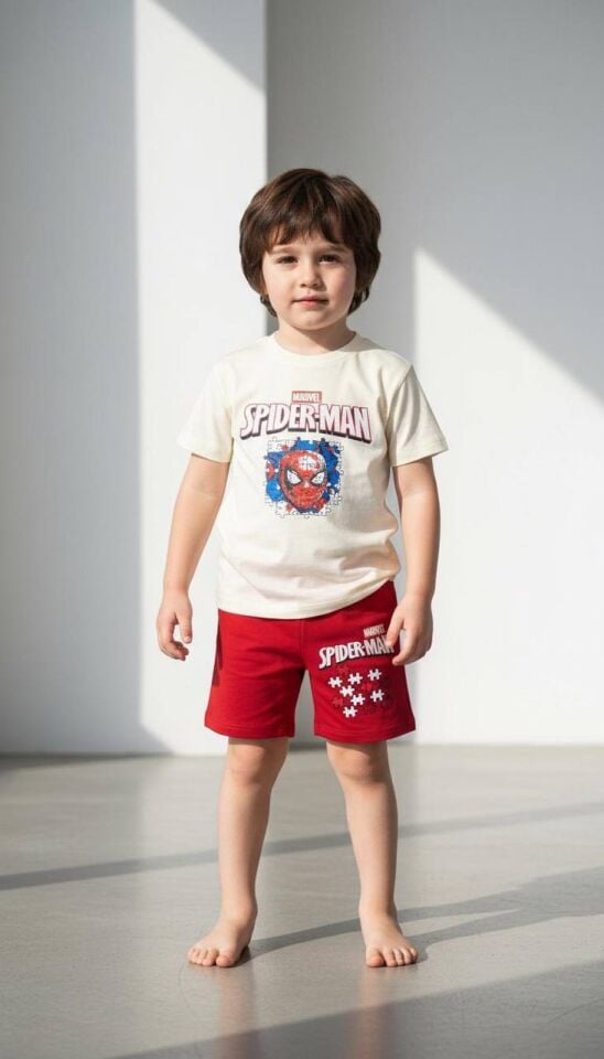 Spiderman Şortlu Takım