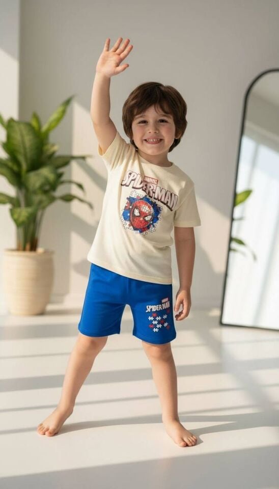 Spiderman Şortlu Takım
