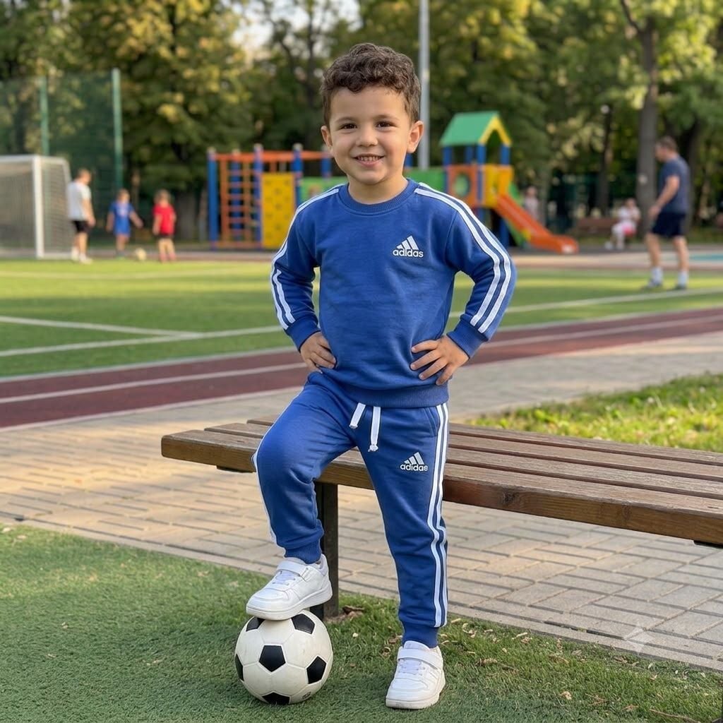 3 İplik Fırçalı Kumaş Mavi Takım