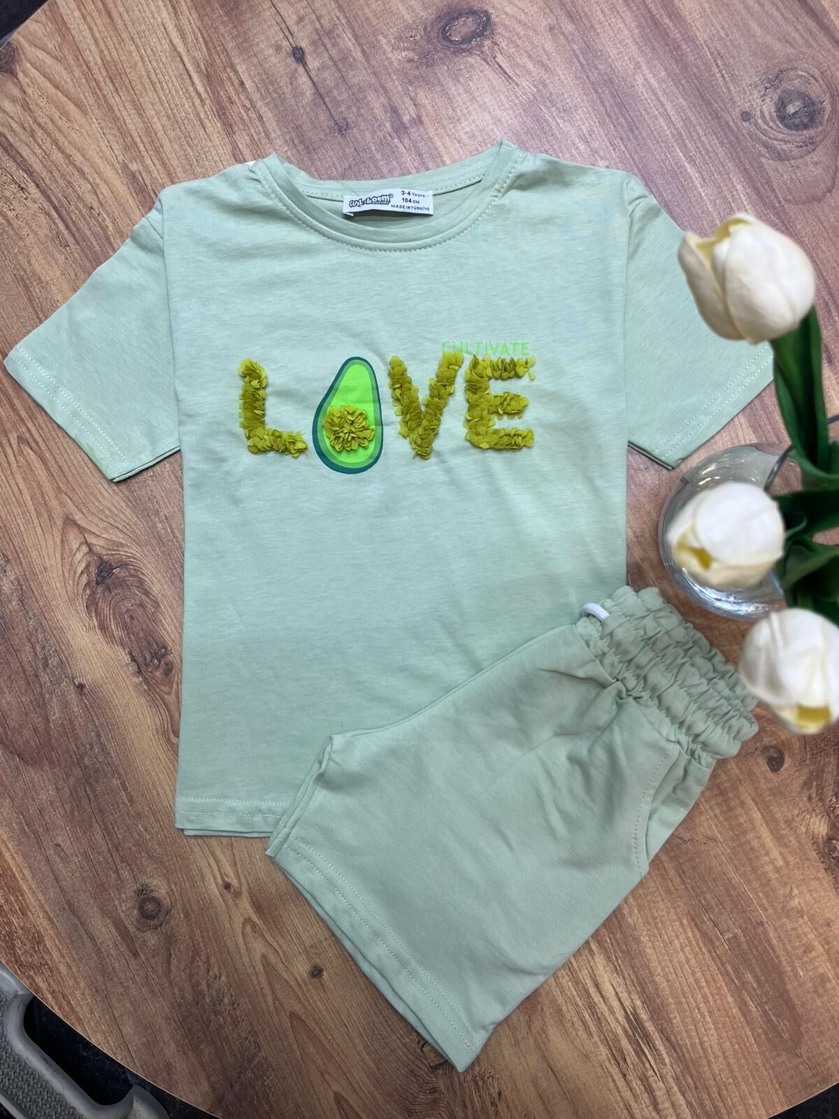 Love Yeşil Şortlu Takım