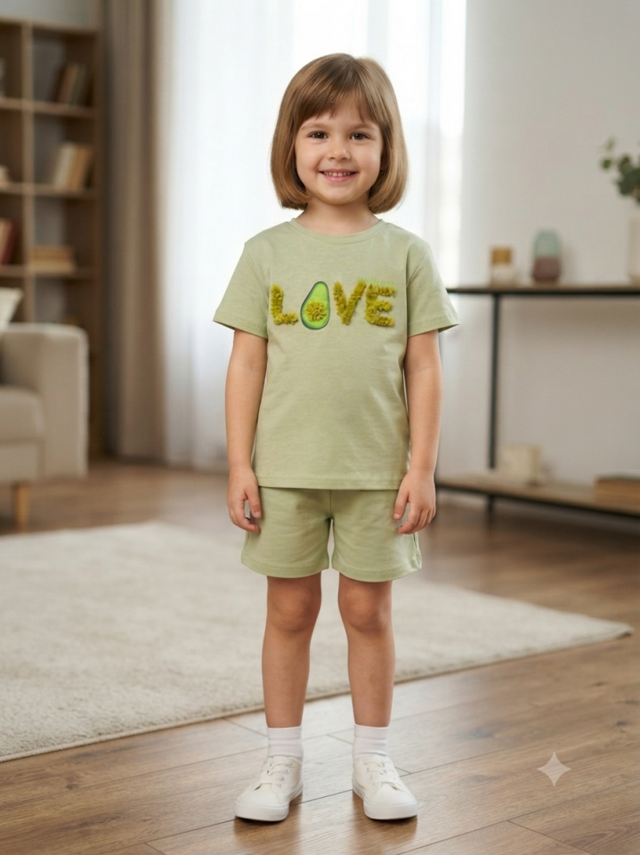 Love Yeşil Şortlu Takım
