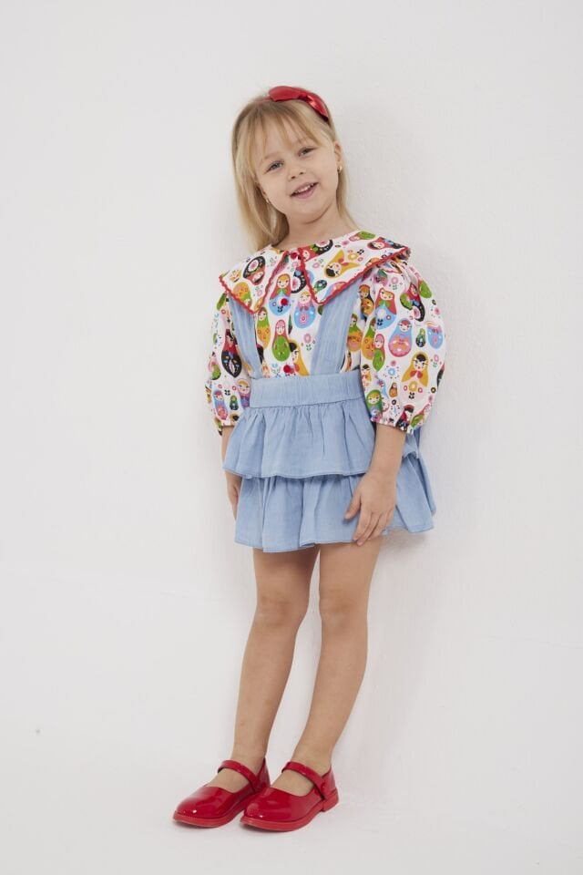 Matruşkalı Salopet Etekli Takım