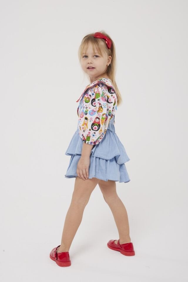 Matruşkalı Salopet Etekli Takım