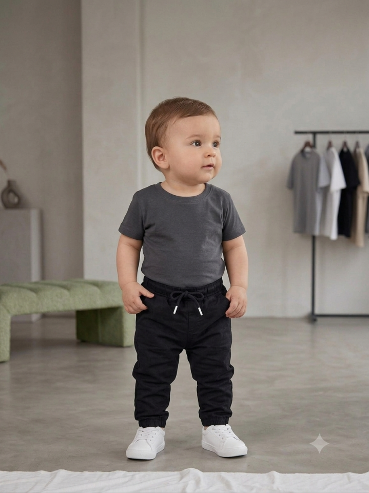 Bebek Gabardin Siyah Pantolon