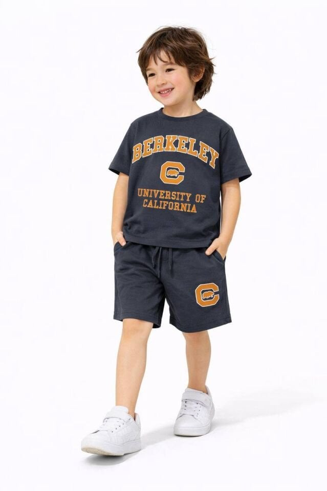 5-14 yaş antrasit şortlu takım