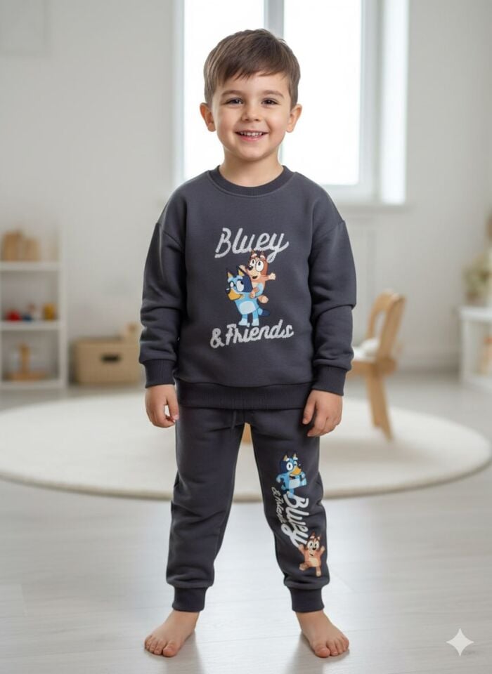 3 İplik Fırçalı Kumaş Bluey Takım