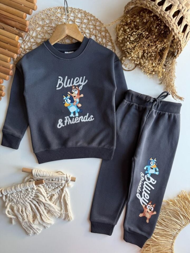 3 İplik Fırçalı Kumaş Bluey Takım