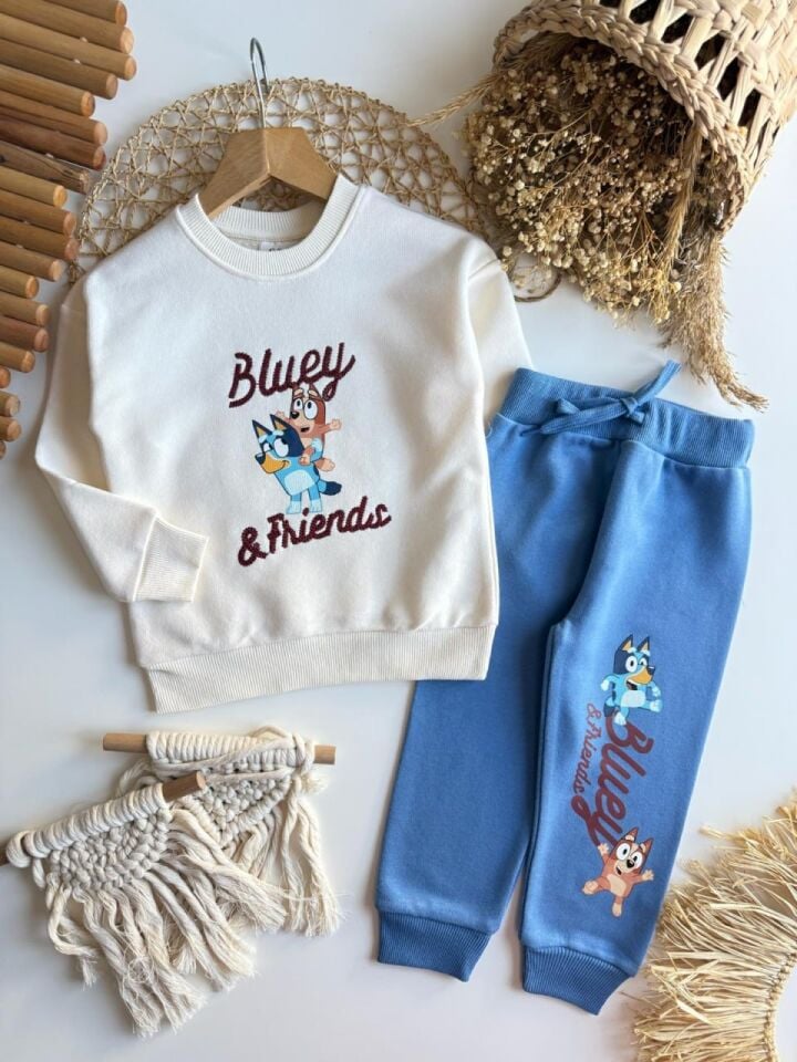 3 İplik Fırçalı Kumaş Bluey Takım