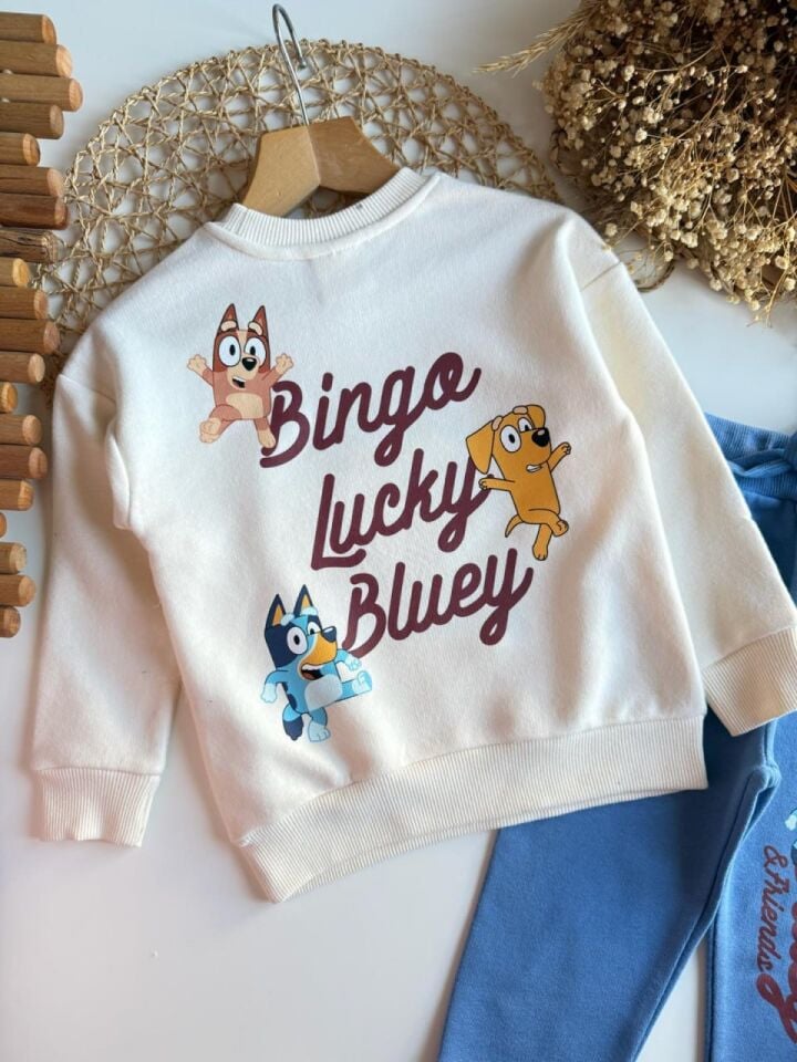 3 İplik Fırçalı Kumaş Bluey Takım