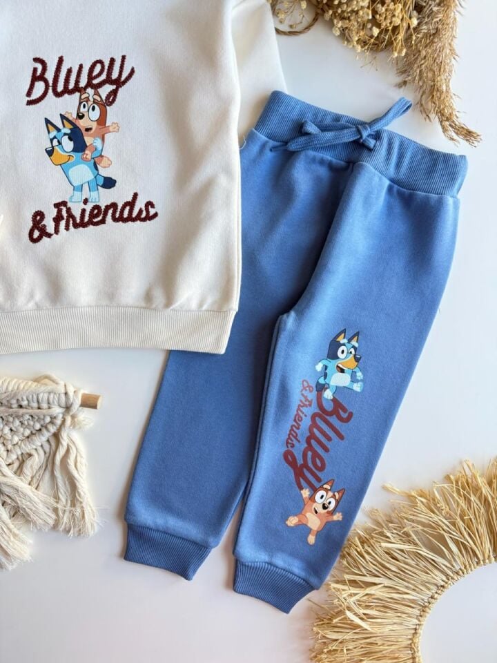 3 İplik Fırçalı Kumaş Bluey Takım