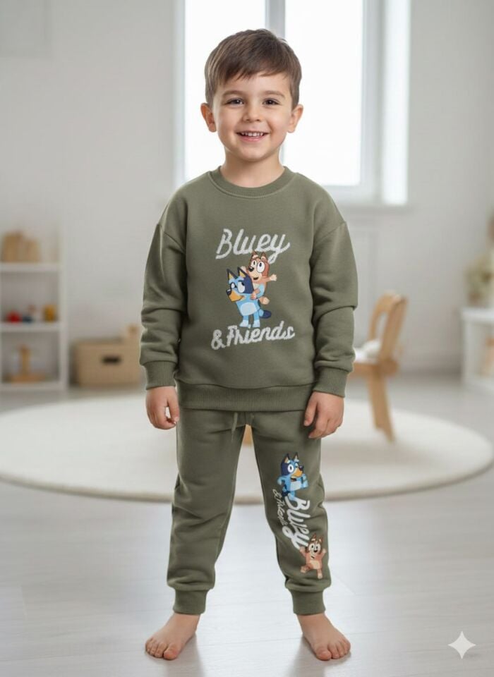 3 İplik Fırçalı Kumaş Bluey Takım
