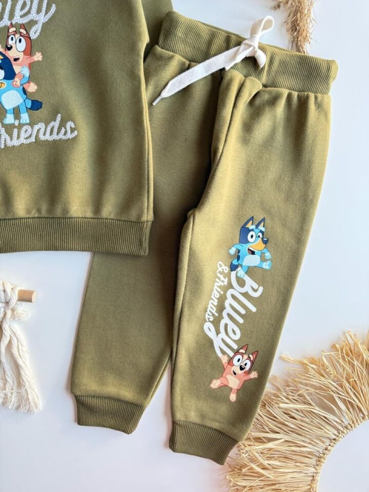 3 İplik Fırçalı Kumaş Bluey Takım