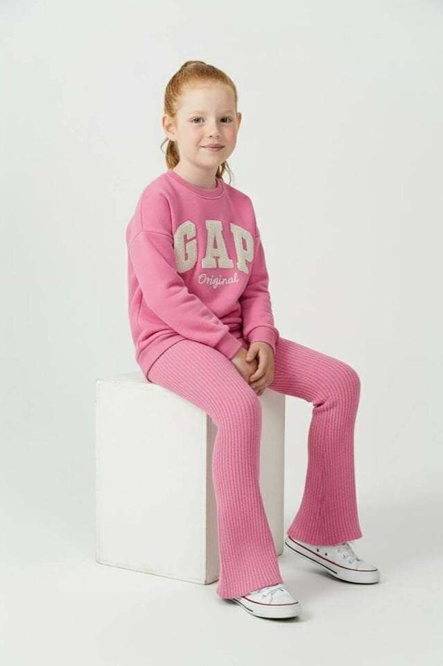 3 İplik Şardonlu Pembe Takım