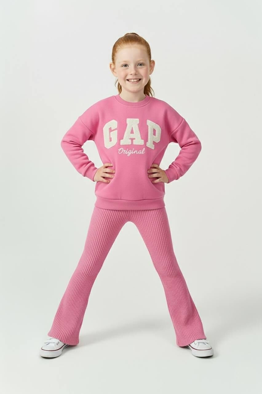 3 İplik Şardonlu Pembe Takım