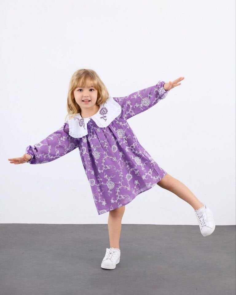 Bebe Yaka Astarlı Elbise