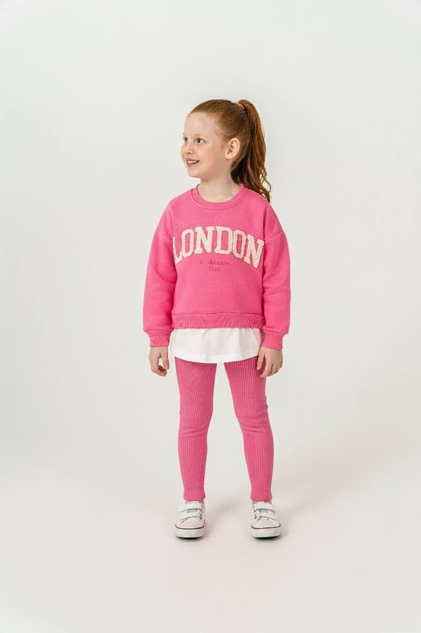 3 İplik Şardonlu Pembe London Takım