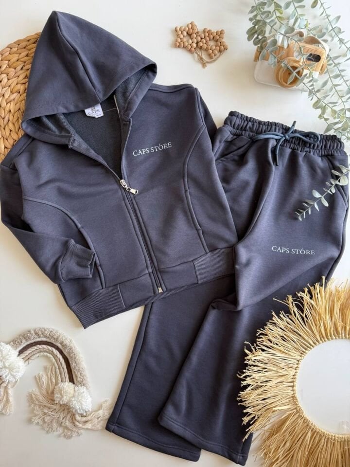 3 ip kapüşonlu fermuarlı takım