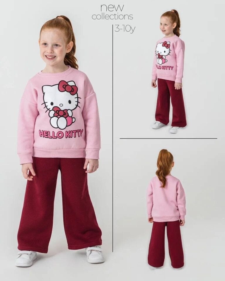 3 İplik Şardonlu Hello Kity Takım