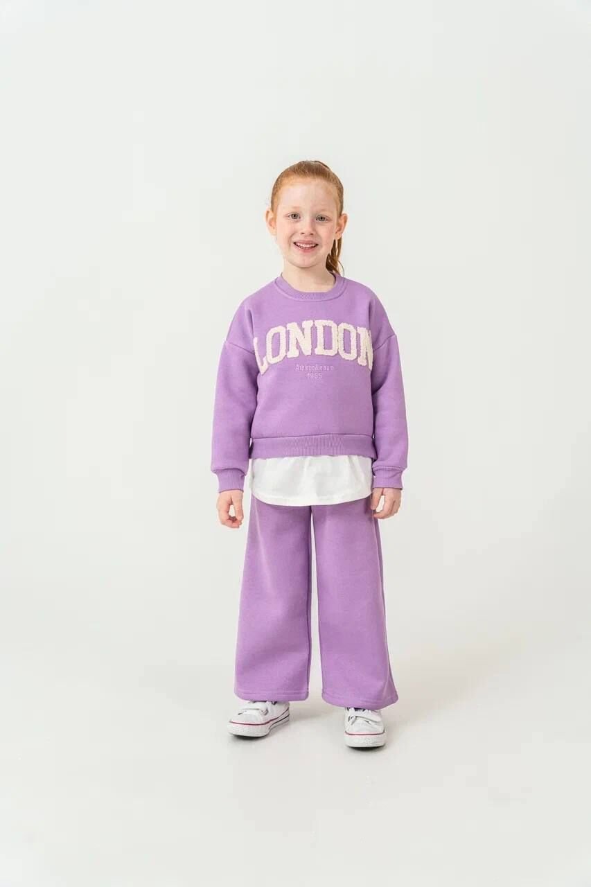 3 İplik Şardonlu Lila Takım