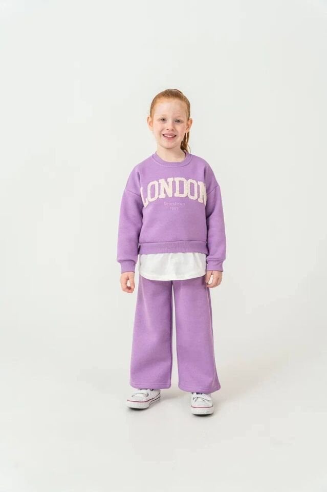 3 İplik Şardonlu Lila Takım